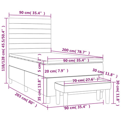 Giroletto a Molle con Materasso Marrone Scuro 90x200 cm Tessuto | homemem39