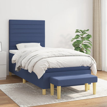 Giroletto a Molle con Materasso Blu 90x200 cm inTessuto | homemem39