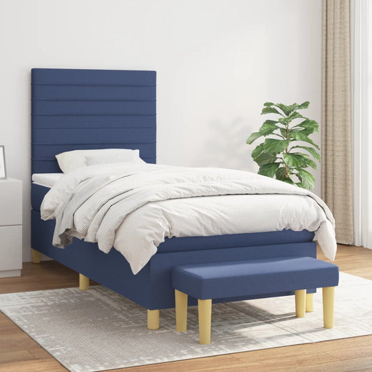 Giroletto a Molle con Materasso Blu 90x200 cm inTessuto | homemem39