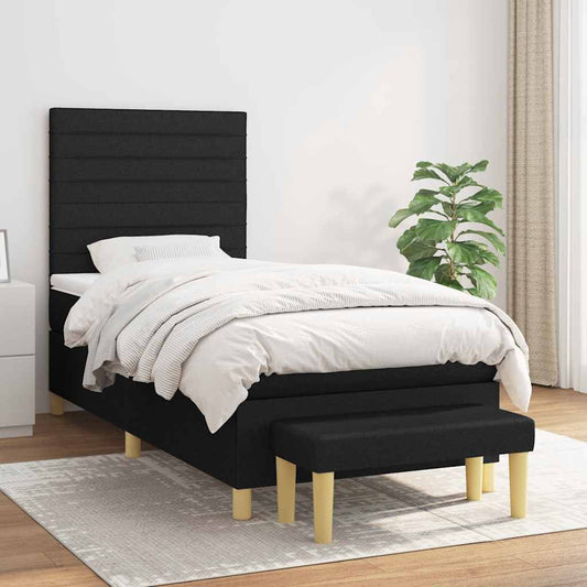 Giroletto a Molle con Materasso Nero 100x200 cm in Tessuto | homemem39