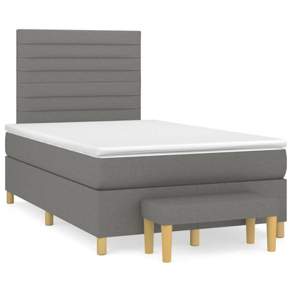 Giroletto a Molle con Materasso Grigio Scuro 120x200 cm Tessuto | homemem39