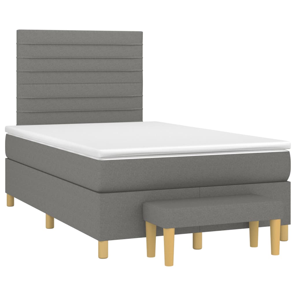Giroletto a Molle con Materasso Grigio Scuro 120x200 cm Tessuto | homemem39