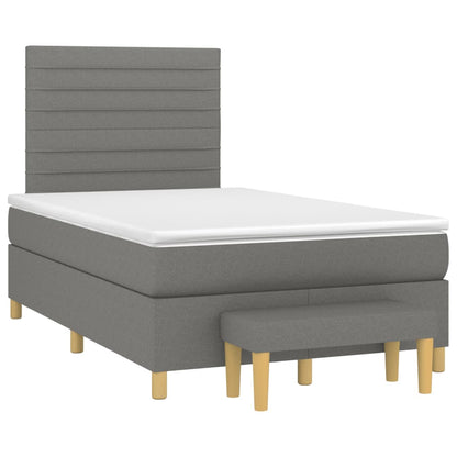 Giroletto a Molle con Materasso Grigio Scuro 120x200 cm Tessuto | homemem39