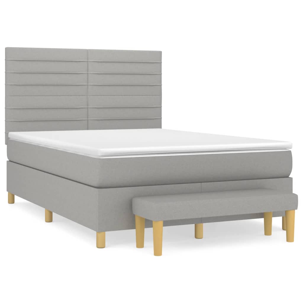 Giroletto a Molle con Materasso Grigio Chiaro 140x190cm Tessuto | homemem39