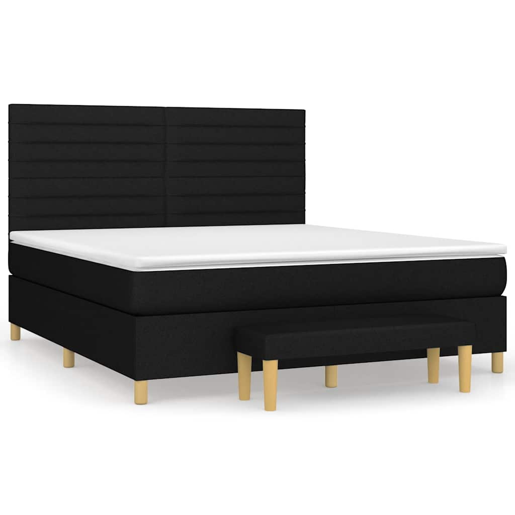 Giroletto a Molle con Materasso Nero 160x200 cm in Tessuto | homemem39