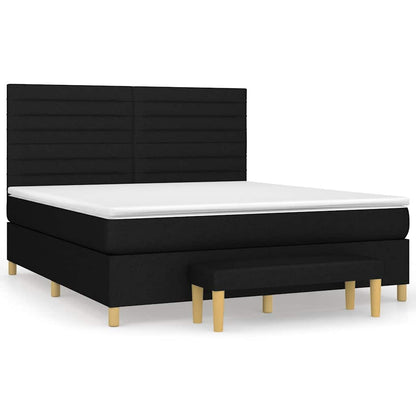 Giroletto a Molle con Materasso Nero 160x200 cm in Tessuto | homemem39