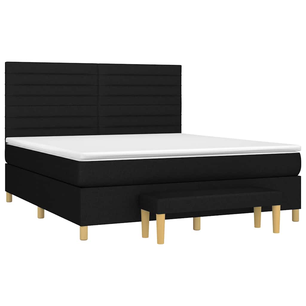 Giroletto a Molle con Materasso Nero 160x200 cm in Tessuto | homemem39