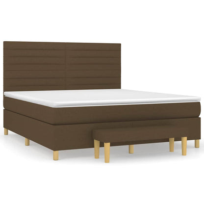 Giroletto a Molle con Materasso Marrone Scuro 180x200cm Tessuto | homemem39