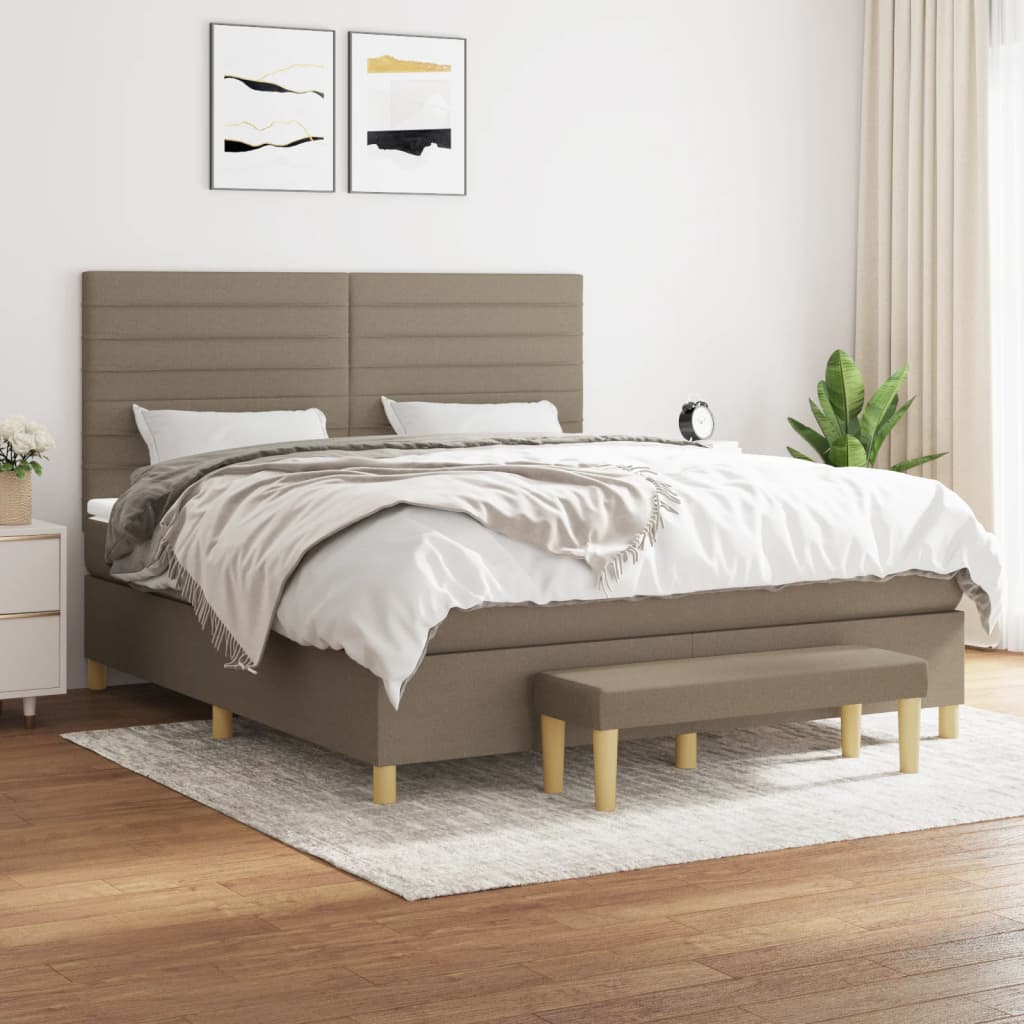 Giroletto a Molle con Materasso Tortora 180x200 cm in Tessuto | homemem39