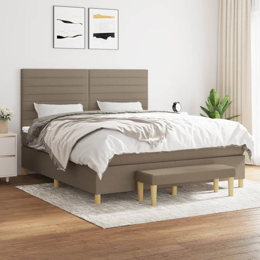 Giroletto a Molle con Materasso Tortora 180x200 cm in Tessuto | homemem39