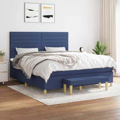 Giroletto a Molle con Materasso Blu 180x200 cm in Tessuto | homemem39