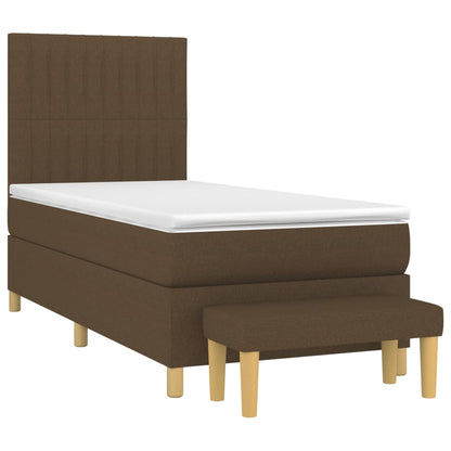 Giroletto a Molle con Materasso Marrone Scuro 80x200 cm Tessuto | homemem39