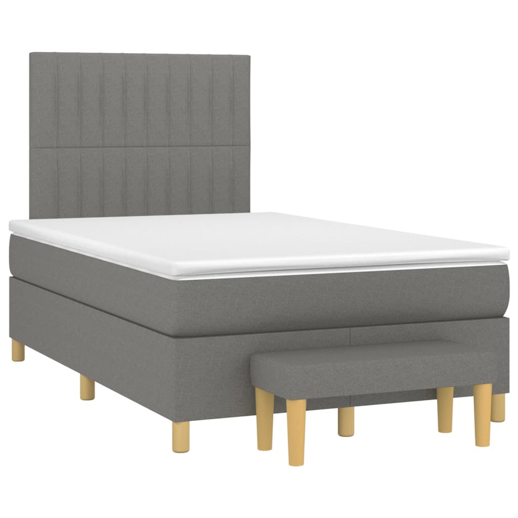 Giroletto a Molle con Materasso Grigio Scuro 120x200 cm Tessuto | homemem39