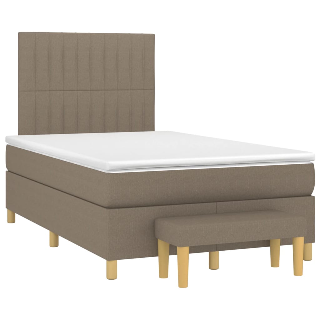 Giroletto a Molle con Materasso Tortora 120x200 cm in Tessuto | homemem39