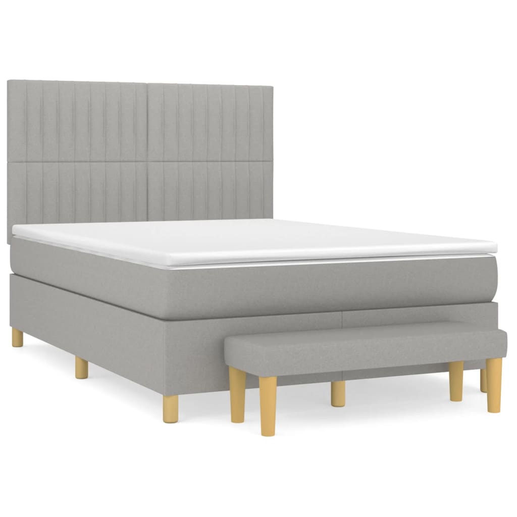 Giroletto a Molle con Materasso Grigio Chiaro 140x190cm Tessuto | homemem39
