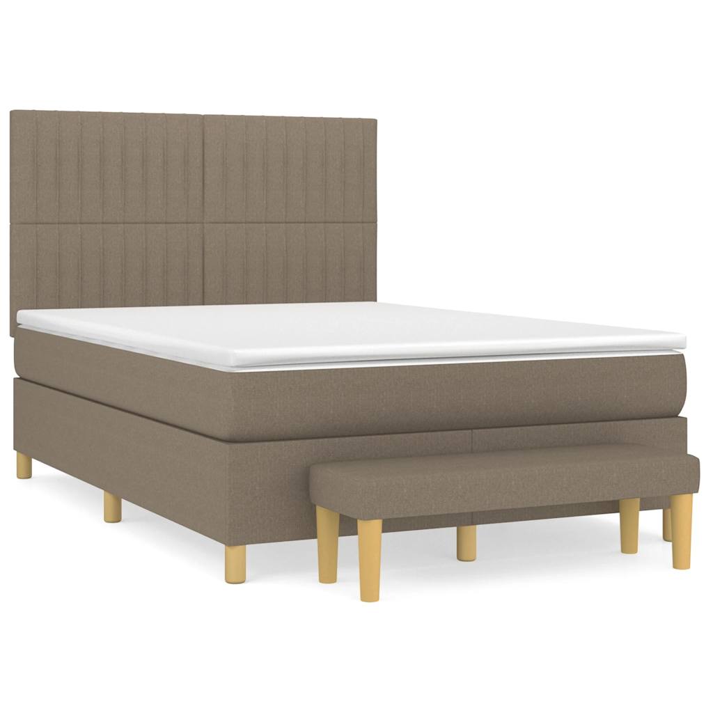 Giroletto a Molle con Materasso Tortora 140x190 cm in Tessuto | homemem39