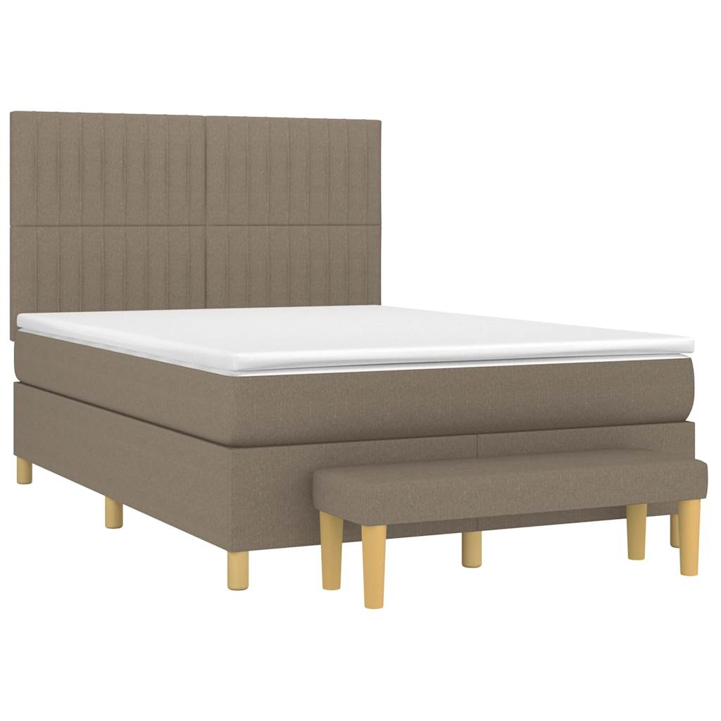 Giroletto a Molle con Materasso Tortora 140x190 cm in Tessuto | homemem39