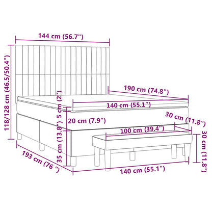 Giroletto a Molle con Materasso Tortora 140x190 cm in Tessuto | homemem39