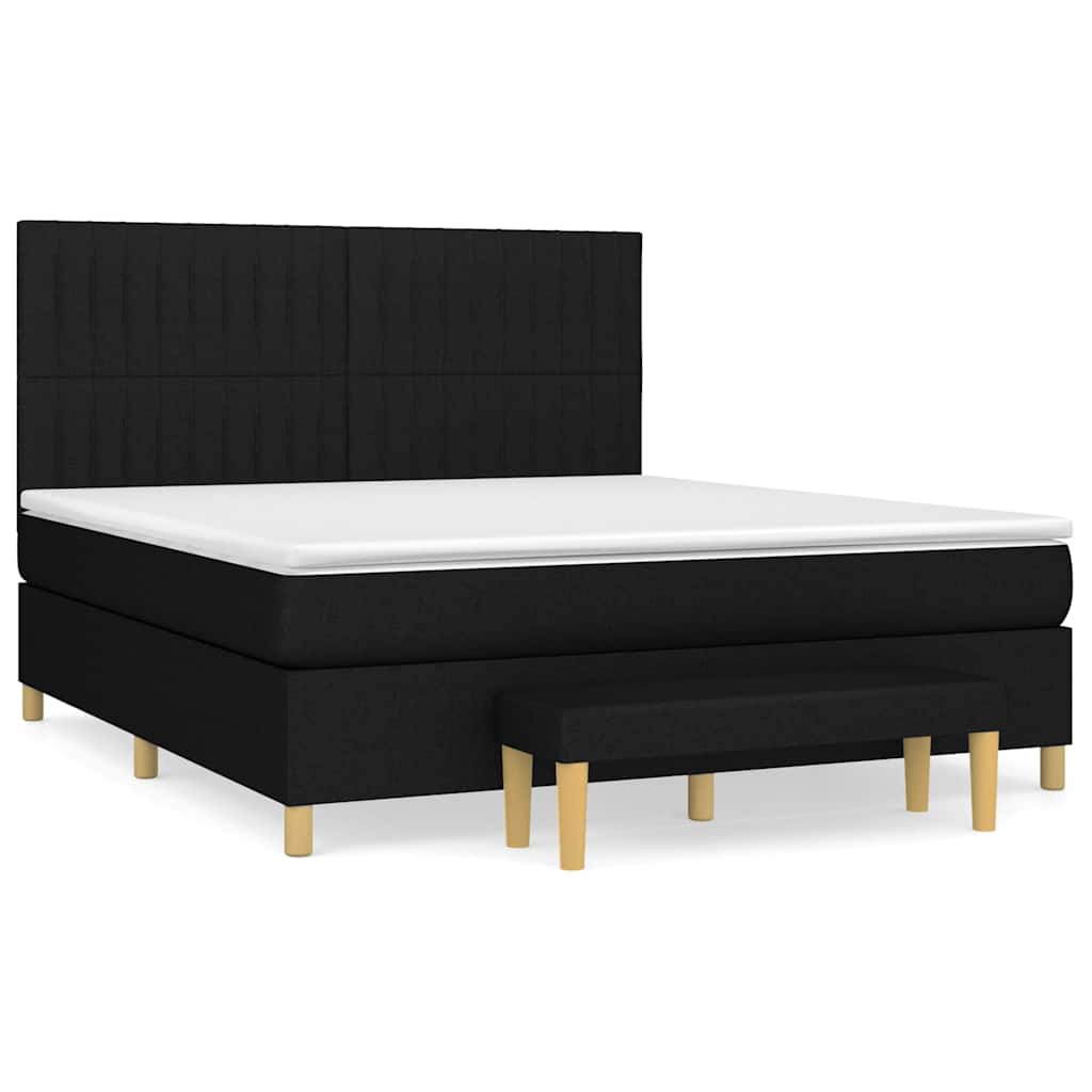 Giroletto a Molle con Materasso Nero 160x200 cm in Tessuto | homemem39