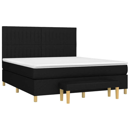 Giroletto a Molle con Materasso Nero 160x200 cm in Tessuto | homemem39