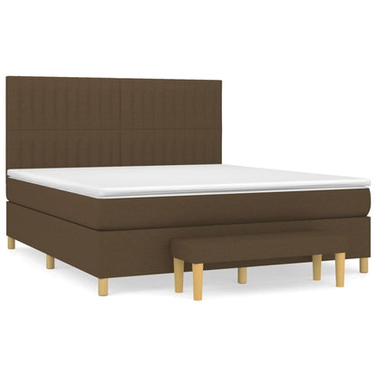 Giroletto a Molle con Materasso Marrone Scuro 160x200cm Tessuto | homemem39