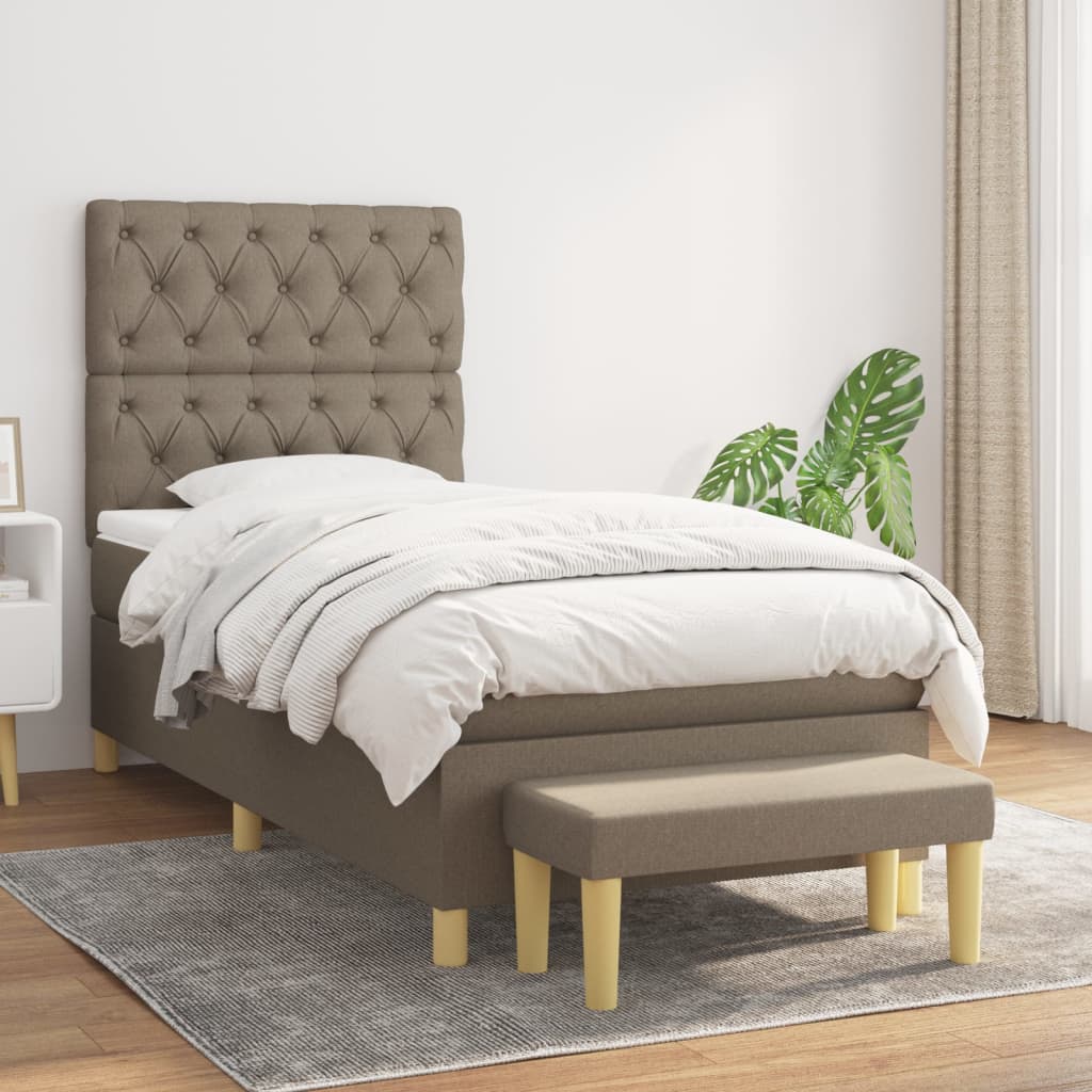 Giroletto a Molle con Materasso Tortora 80x200 cm inTessuto | homemem39
