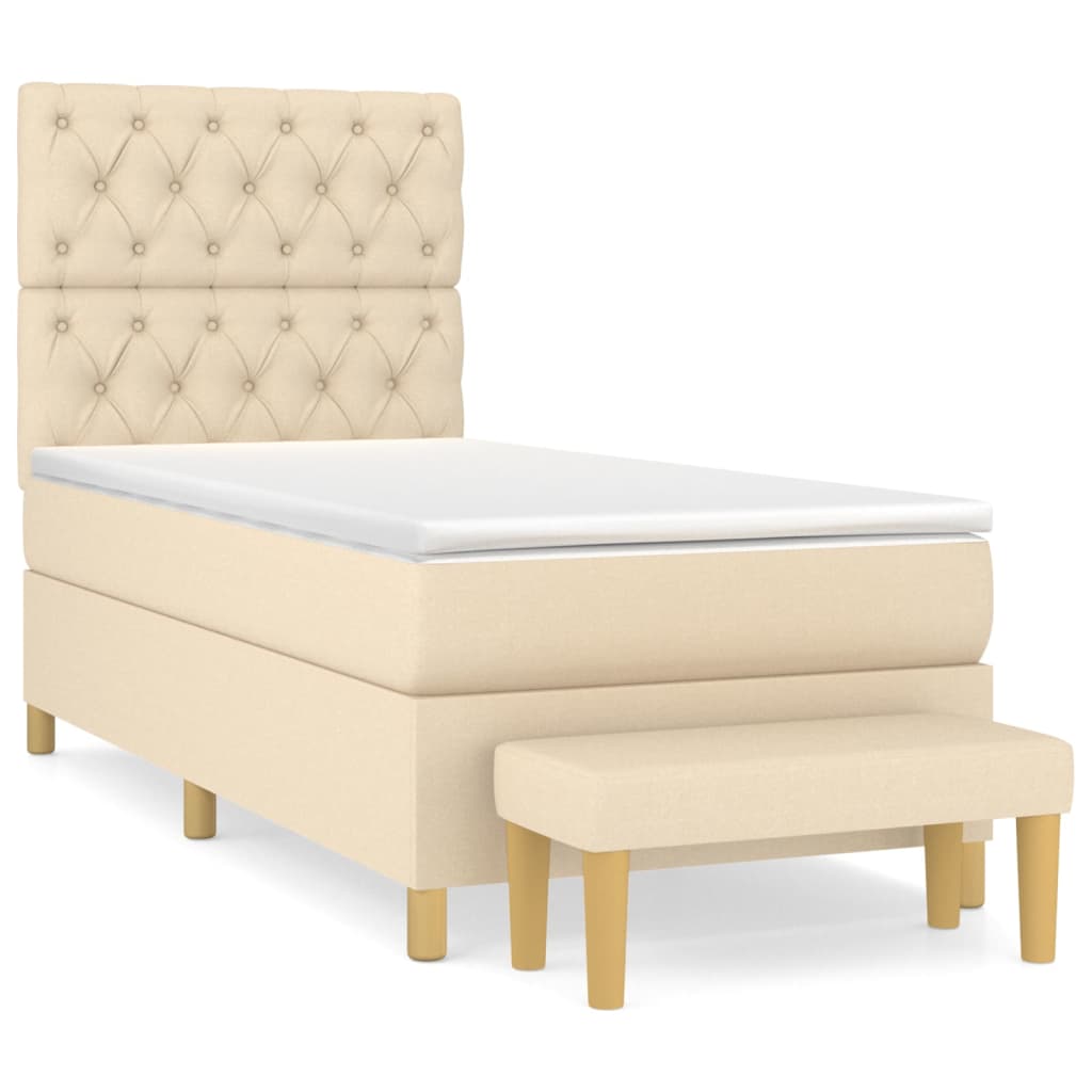Giroletto a Molle con Materasso Crema 80x200 cm inTessuto | homemem39
