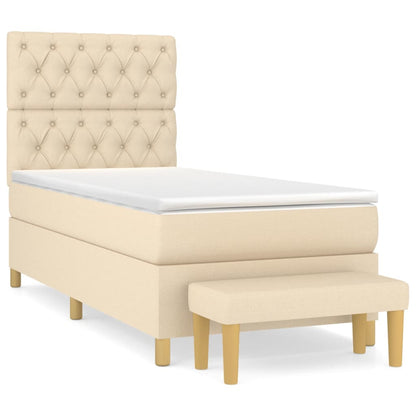 Giroletto a Molle con Materasso Crema 80x200 cm inTessuto | homemem39