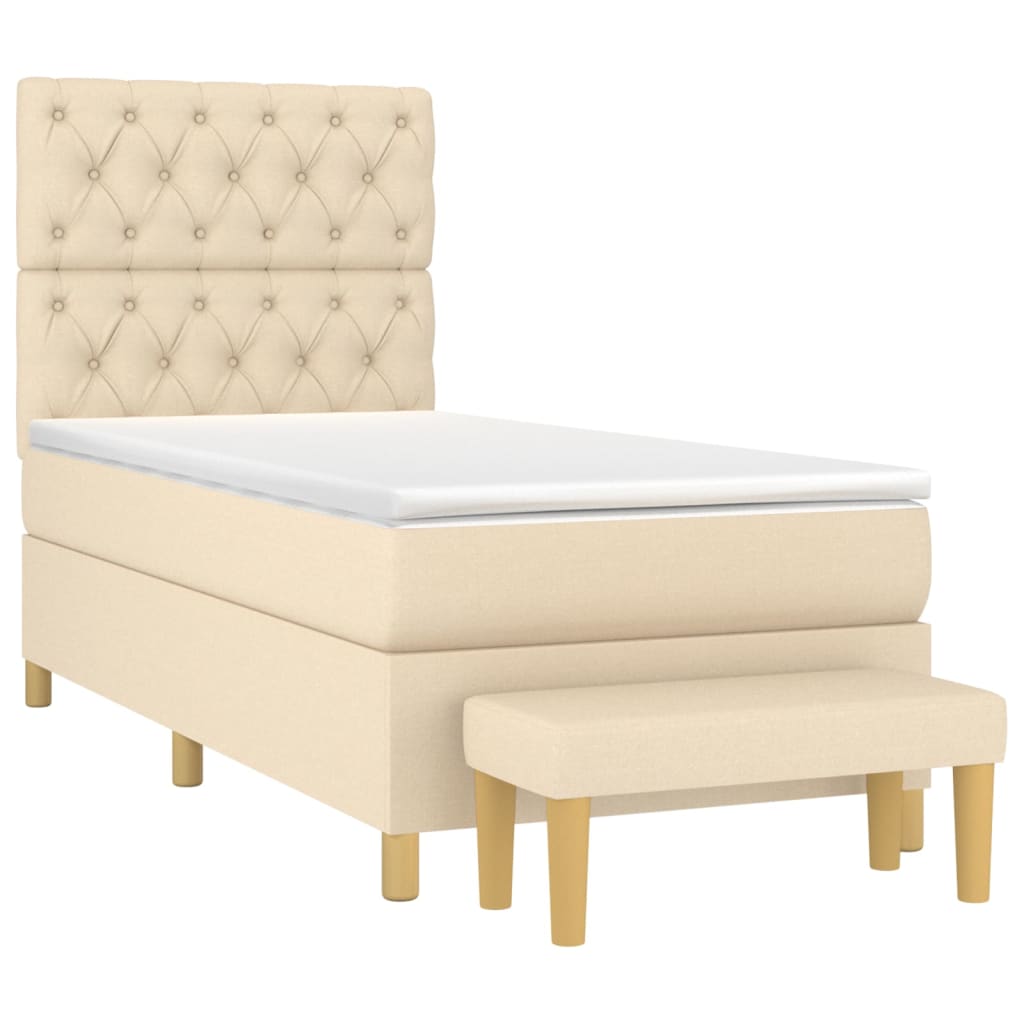 Giroletto a Molle con Materasso Crema 80x200 cm inTessuto | homemem39