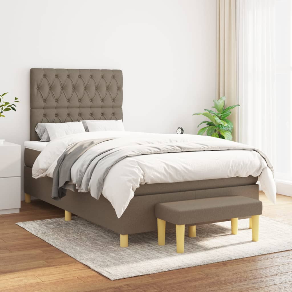 Giroletto a Molle con Materasso Tortora 120x200 cm in Tessuto | homemem39