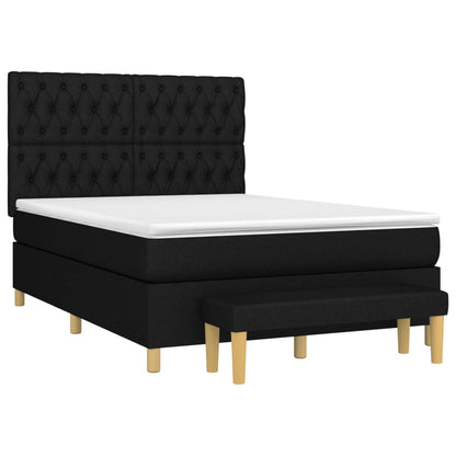 Giroletto a Molle con Materasso Nero 140x190 cm in Tessuto | homemem39
