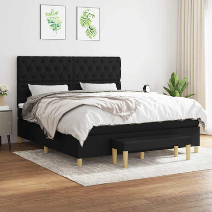 Giroletto a Molle con Materasso Nero 160x200 cm in Tessuto | homemem39
