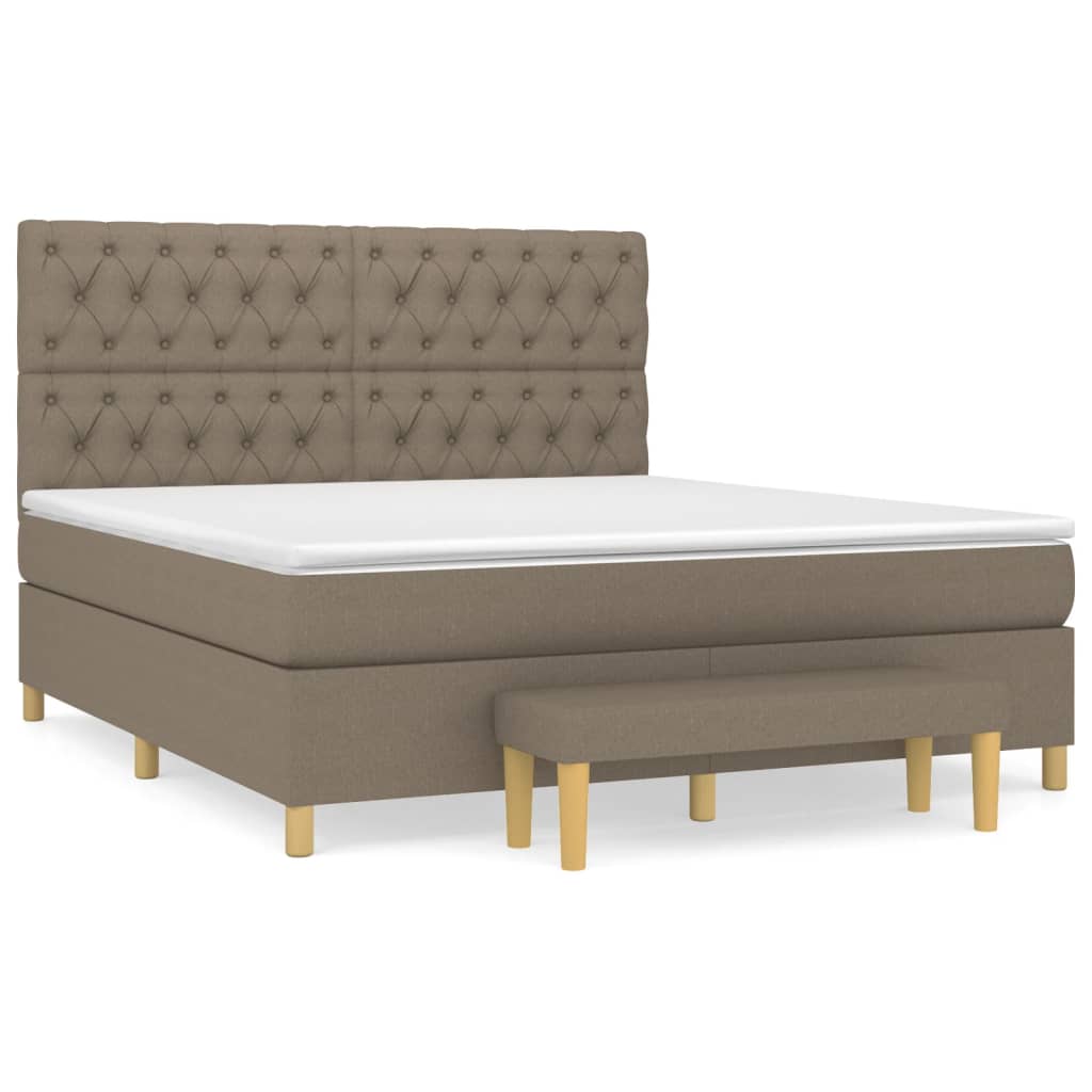 Giroletto a Molle con Materasso Tortora 160x200 cm in Tessuto | homemem39