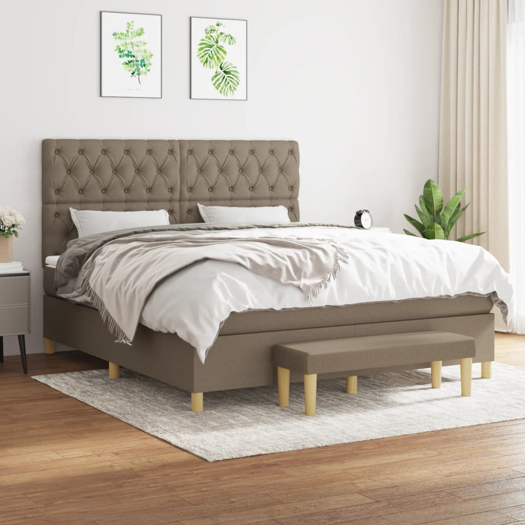 Giroletto a Molle con Materasso Tortora 160x200 cm in Tessuto | homemem39