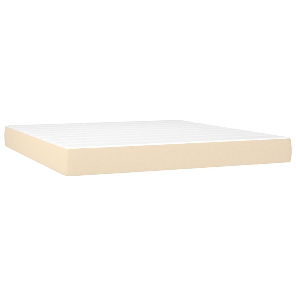 Giroletto a Molle con Materasso Crema 160x200 cm in Tessuto | homemem39