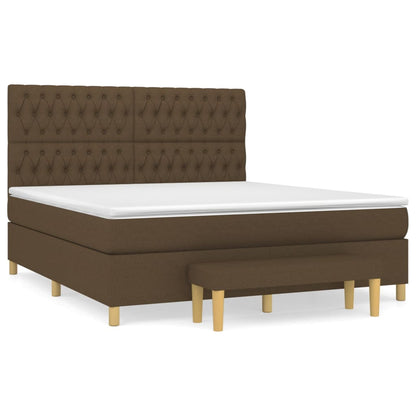 Giroletto a Molle con Materasso Marrone Scuro 180x200cm Tessuto | homemem39