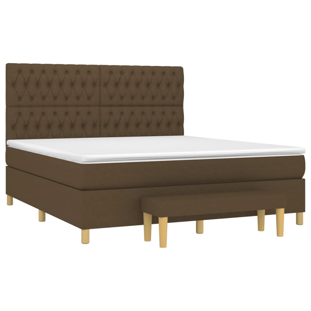 Giroletto a Molle con Materasso Marrone Scuro 180x200cm Tessuto | homemem39