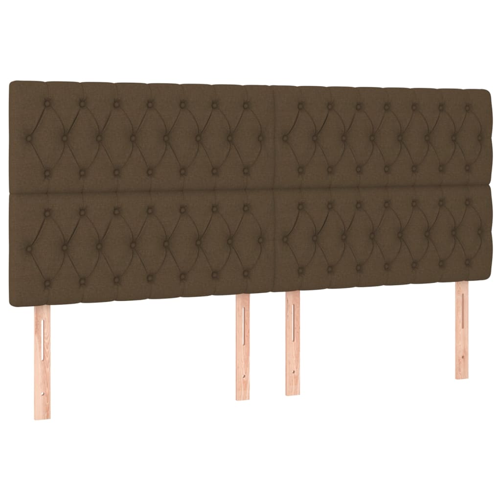 Giroletto a Molle con Materasso Marrone Scuro 200x200cm Tessuto | homemem39