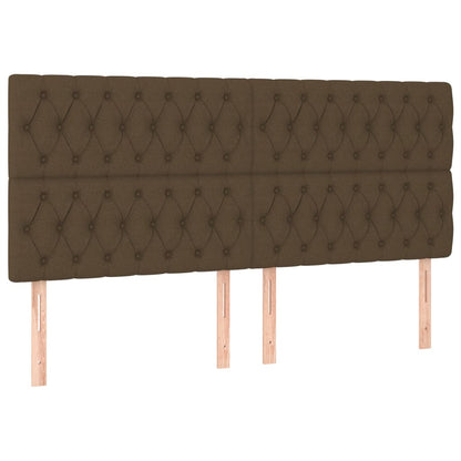 Giroletto a Molle con Materasso Marrone Scuro 200x200cm Tessuto | homemem39