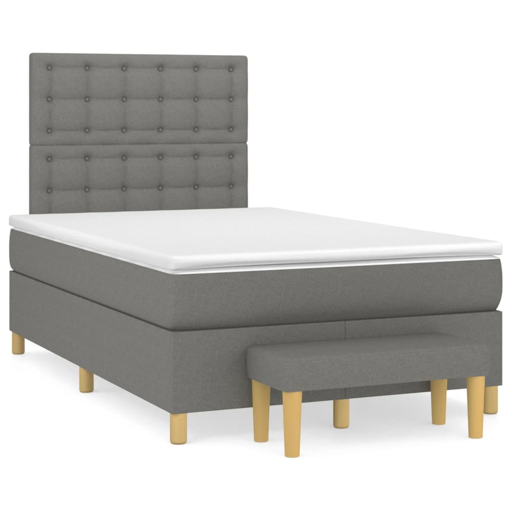 Giroletto a Molle con Materasso Grigio Scuro 120x200 cm Tessuto | homemem39