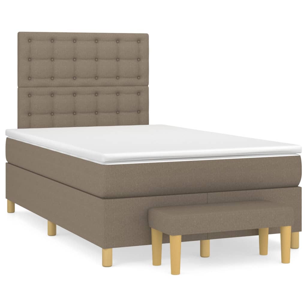 Giroletto a Molle con Materasso Tortora 120x200 cm in Tessuto | homemem39