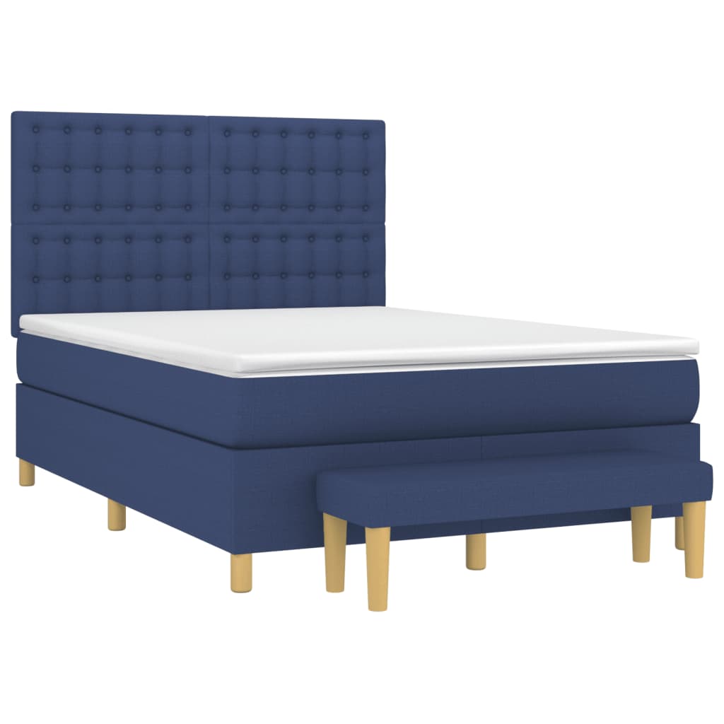 Giroletto a Molle con Materasso Blu 140x190 cm in Tessuto | homemem39