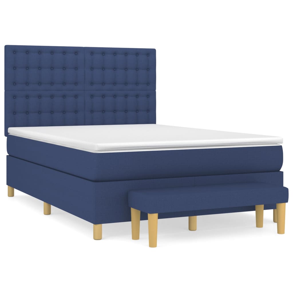 Giroletto a Molle con Materasso Blu 140x200 cm in Tessuto | homemem39