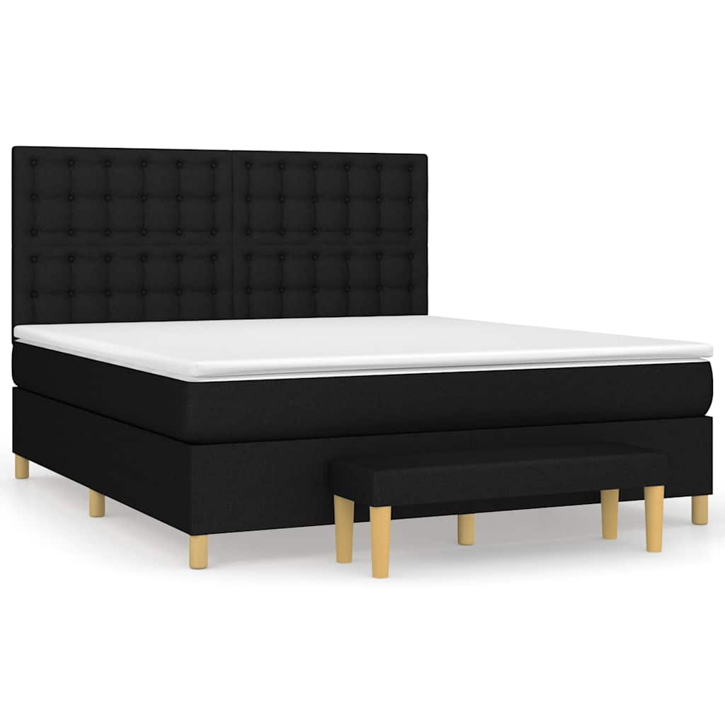 Giroletto a Molle con Materasso Nero 160x200 cm in Tessuto | homemem39