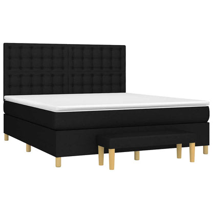 Giroletto a Molle con Materasso Nero 160x200 cm in Tessuto | homemem39