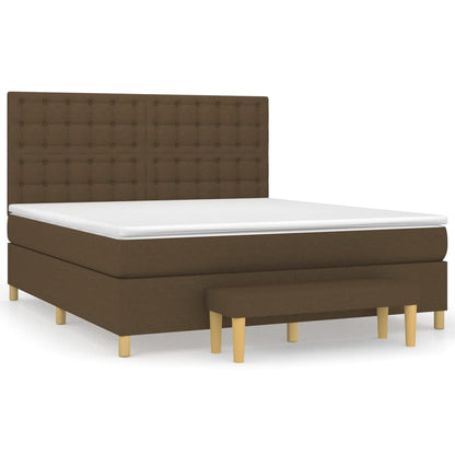 Giroletto a Molle con Materasso Marrone Scuro 160x200cm Tessuto | homemem39