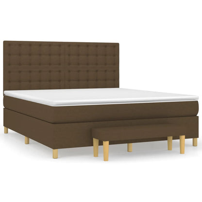 Giroletto a Molle con Materasso Marrone Scuro 180x200cm Tessuto | homemem39