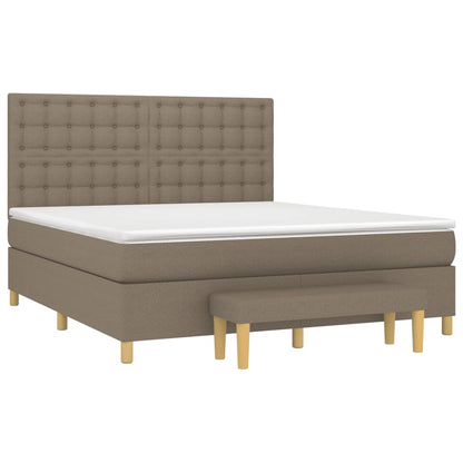 Giroletto a Molle con Materasso Tortora 180x200 cm in Tessuto | homemem39