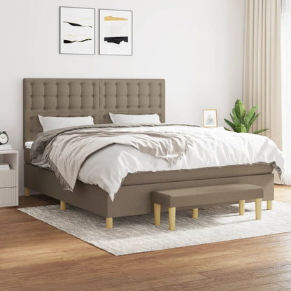 Giroletto a Molle con Materasso Tortora 180x200 cm in Tessuto | homemem39