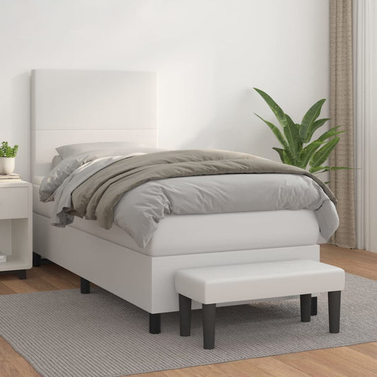 Giroletto a Molle con Materasso Bianco 80x200 cm in Similpelle